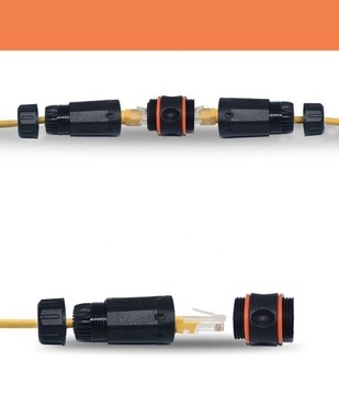 Герметичный СОЕДИНИТЕЛЬНЫЙ РАЗЪЕМ 2x RJ45 LAN IP68 CAT.6 водонепроницаемый кабельный разъем
