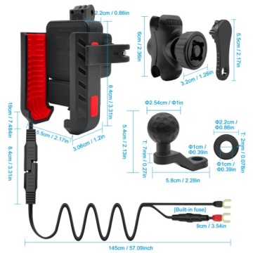 Мотоциклевая ручка антивибрационного зарядного устройства USB-C PD 36W USB-A Камеры