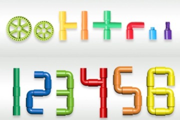 Разноцветные строительные кирпичи для трубопроводов, 340 шт., БОЛЬШИЕ