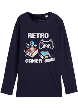 CHŁOPIĘCY SHIRT Z DŁUGIM RĘKAWEM I NADRUKIEM 128/134