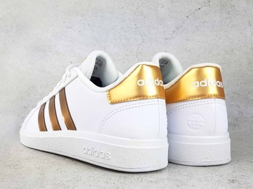 ADIDAS GRAND COURT 2.0 GY2578 BUTY BIAŁE ZŁOTE TRAMPKI TENISÓWKI