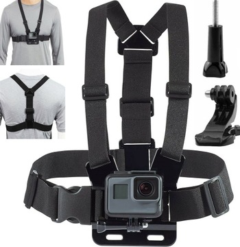 Pasek na klatkę piersiową do kamer GoPro i DJI OSMO - Czarny