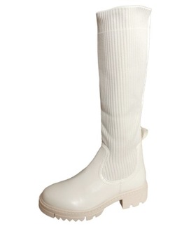 БЕЖЕВЫЕ ЖЕНСКИЕ БОТИНКИ С ЭЛАСТИКОЙ ВЕРХНЕЙ 40