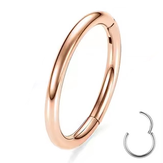 KOLCZYK KÓŁKO ROSE GOLD CLICKER STAL 316L 0,8/8