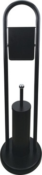 ПОЛОЧКА ДЛЯ ТУАЛЕТНОЙ БУМАГИ + НАБОР ТУАЛЕТНОЙ ЩЕТКИ, ЧЕРНЫЙ МЕТАЛЛ LOFT