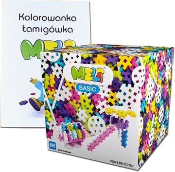 KLOCKI WAFLE MELI BASIC CONSTRUCTOR PINK 600 EL.