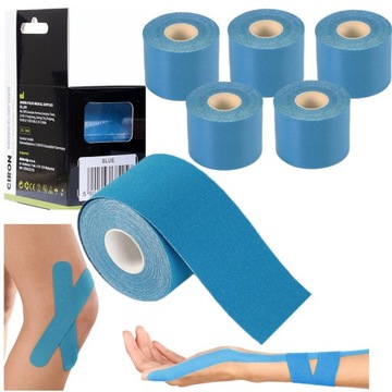 5x TEJPY Plastry kinesio kinesiotaping tape CIRON 5m TAŚMA kinezjologiczna