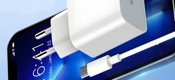БЫСТРОЕ ЗАРЯДНОЕ УСТРОЙСТВО ДЛЯ IPHONE CUB 20 Вт + КАБЕЛЬ 1 М / USB-C - ОСВЕЩЕНИЕ IPHONE