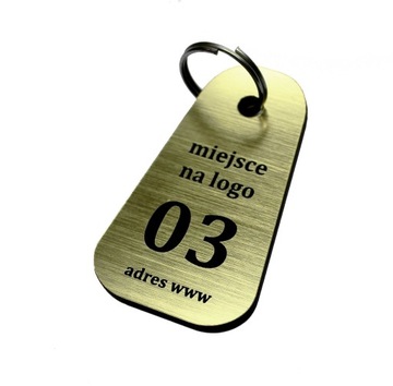Brelok hotelowy, numer szatni - dwustronny