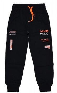 OCIEPLANE SPODNIE DRESOWE dresy DENIM ciemne - 122