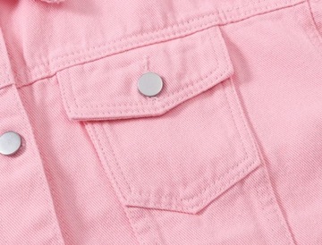 Pink Spring New Colorful Denim Coat Women's Short