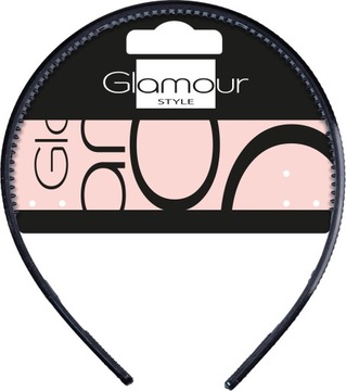 Opaska do włosów czarna materiałowa z ozdobnymi perłami GLAMOUR