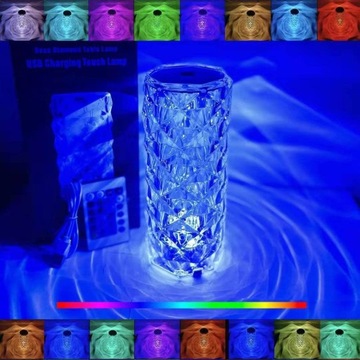 КРИСТАЛЛ СВЕТОДИОДНАЯ RGB ЛАМПА СИЯЮЩАЯ РОЗА ПУЛЬТ ДИСТАНЦИОННОГО УПРАВЛЕНИЯ USB-C СЕНСОРНЫЙ, 16 ЦВЕТОВ