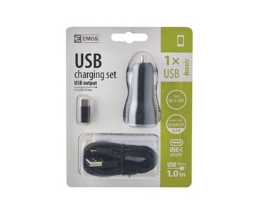 Автомобильное зарядное устройство EMOS USB 2.1A V0219 micro C