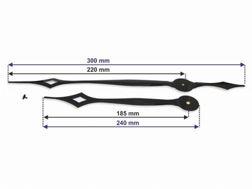 WSKAZÓWKI czarne do zegara ściennego 60 cm