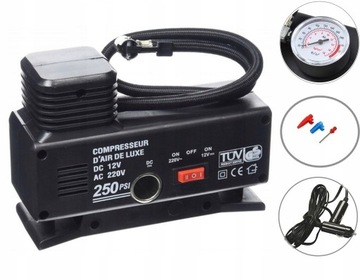 KOMPRESOR SAMOCHODOWY POMPKA DO KÓŁ SPRĘŻARKA Z KOŃCÓWKAMI DO BASENU PIŁKI