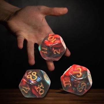 3x Многогранные игральные кости D12 Карта сувениров для вечеринок в многогранном стиле