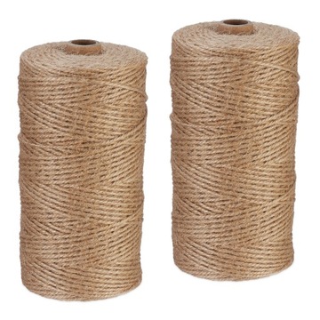 Sznurek jutowy 2mm x 250m, zestaw 2szt. wstążka