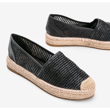 Czarne espadryle plecione Carly r.38