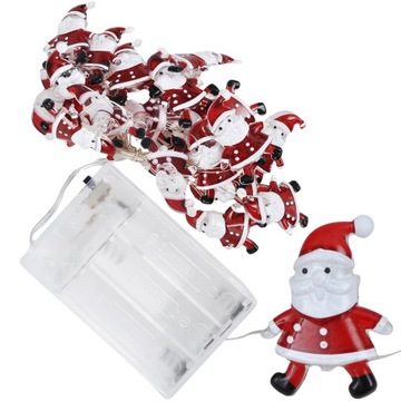 LAMPKI LED ŚWIĄTECZNE ŁAŃCUCH NA CHOINKĘ OZDOBNE NA BATERIE 20 LED