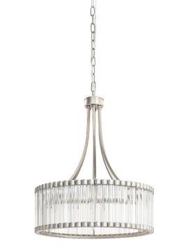 METALOWY SREBRNY ŻYRANDOL Z KRYSZTAŁAMI LAMPA SUFITOWA W STYLU GLAMOUR