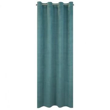 ZASŁONA VELVETOWA MILO TURKUSOWA KÓŁKA 140X250