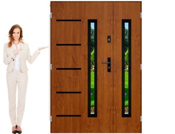 DRZWI ZEWNĘTRZNE DWUSKRZYDŁOWE BLACK 120,130,140cm