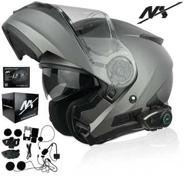 KASK MOTOCYKLOWY NX TOURISM r.M NX INTERKOM|BLUETOOTH |ZESTAW SŁUCHAWKOWY