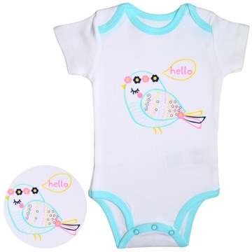 BAWEŁNIANE BODY NIEMOWLĘCE Z krótkim rękawem Klasyczne Unisex 74