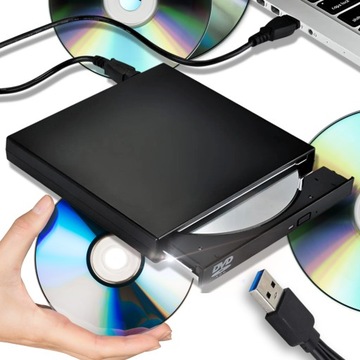 NAPĘD CD-R/DVD-ROM/RW ZEWNĘTRZNY USB 3.0 NAGRYWARKA CD PRZENOŚNY ODTWARZACZ