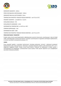 Taśma Progowa z Butylem 25mb Hydroizolacja Wanna