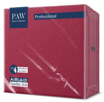 SERWETKI flizelinowe PAW 40x40 BORDOWE 50 szt. WESELE