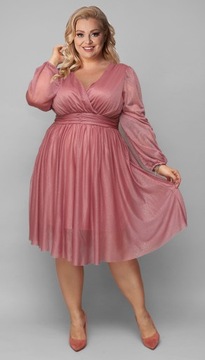 Elegancka PIĘKNA Rozkloszowana sukienka na Wesele Plus Size (46-52) 50 5XL