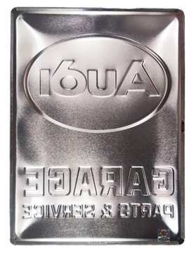 Вывеска AUDI GARAGE металлическая жестяная 30x40