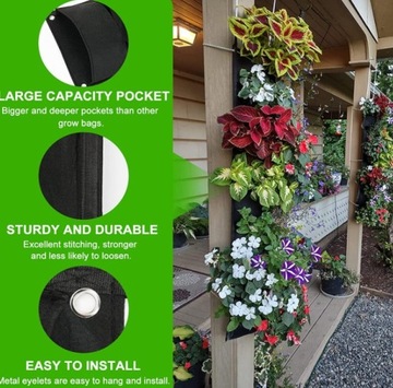 ПОДВЕСНАЯ СУМКА ДЛЯ ВЕРТИКАЛЬНЫХ РАСТЕНИЙ С 7 КАРМАНАМИ