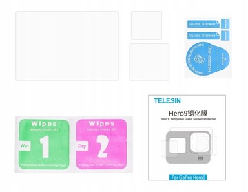 Закаленное стекло 9H для экранов, объектив для GoPro 12, 11, 10, 9 комплектов