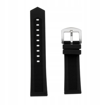Pasek z gumy silikonowej - 21 mm srebra