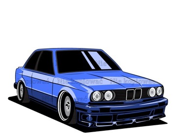 Naklejka na Ubrania BMW Naprasowanka z Samochodem Trwała Termo Naklejka