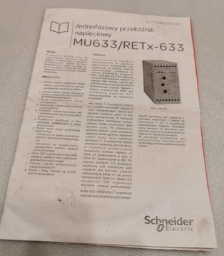 MU-633 230VAC PRZEKAŹNIK KONTROLI NAPIĘCIA