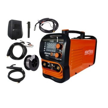 Spawarka INWERTEROWA FLUX MIG MMA LIFT TIG 250A BEZGAZOWA 4w1 + GRATIS