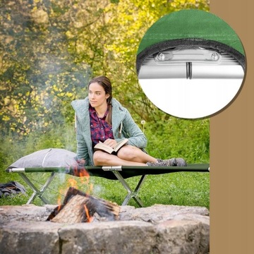 ŁÓŻKO TURYSTYCZNE POLOWE LEŻAK KANADYJKA SKŁADANE DUŻE WYGODNE Z TORBĄ