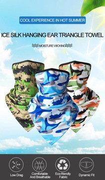 Ice Silk Hanging Ear Triangle Scarf Summer Anti-UV Sun Protection