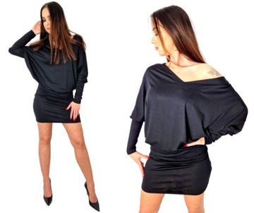 Sukienka nietoperz kimono czarna, L/XL
