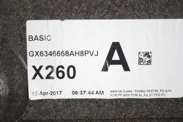 JAGUAR XF KRYT POLIČKY ZAVAZADLOVÉ X260 2.0 D 2017 RHD
