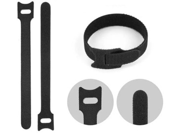 TAŚMA RZEP ORGANIZER KABLI OPASKA DO SPINANIA ZACISKOWA 15cm CZARNY 100 szt