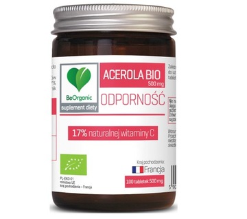 Acerola Bio 500mg 100 tabletek BeOrganic Medicaline