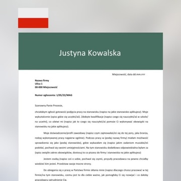 1/22/LM Edytowalny Szablon Listu Motywacyjnego PL
