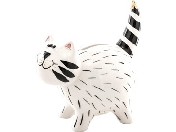 NA PREZENT Ceramiczna Skarbonka 17,5 x 14 x 10 cm - figurka STOJĄCY KOT