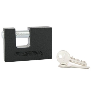 Gerda Цельнолитой чугунный навесной замок KZZT 3 ключа 70 мм