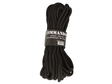 Linka Mil-Tec 9 mm x 15 m czarna 740 kg.